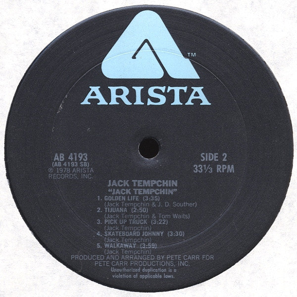 Jack Tempchin : Jack Tempchin (LP, Album, San)