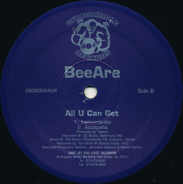 BeeAre : All U Can Get (12")