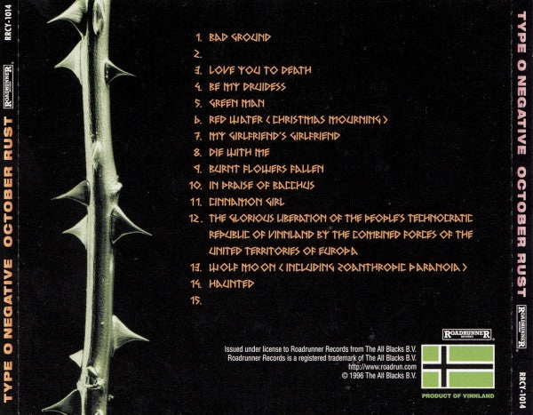 Type O Negative : October Rust (CD, Album)