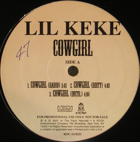 Lil' Keke : Cowgirl (12", Promo)