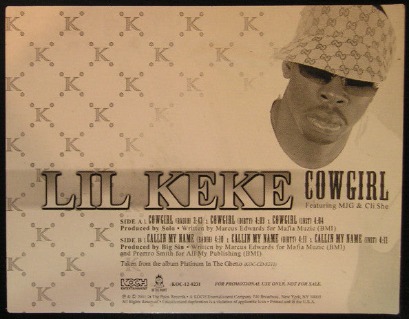 Lil' Keke : Cowgirl (12", Promo)