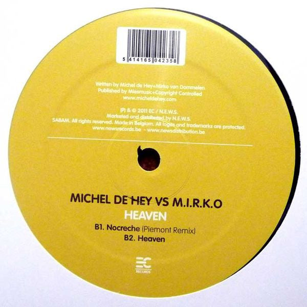 Michel De Hey Vs M.I.R.K.O. : Heaven (12")