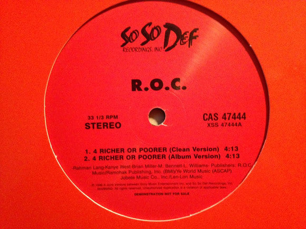 R.O.C. : 4 Richer Or Poorer (12", Promo)