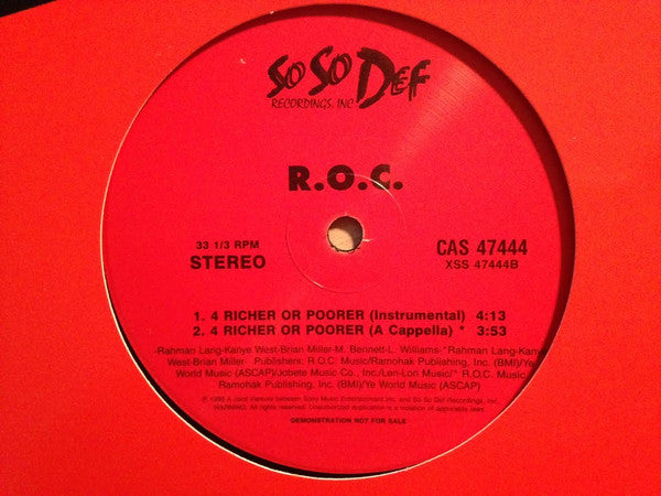 R.O.C. : 4 Richer Or Poorer (12", Promo)