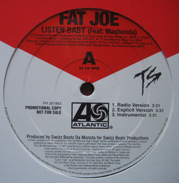 Fat Joe : Listen Baby (12", Promo)