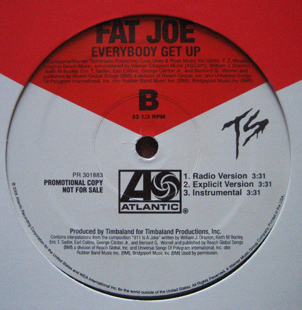 Fat Joe : Listen Baby (12", Promo)