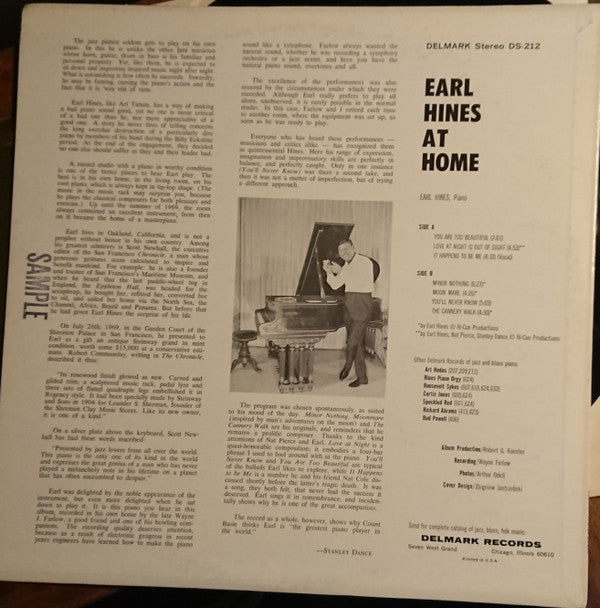 Earl Hines : At Home (LP, Album)