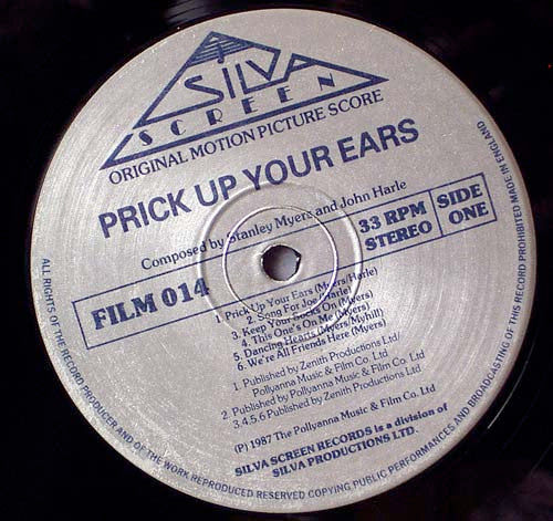 Stanley Myers : Prick Up Your Ears (Original Motion Picture Score) (LP)