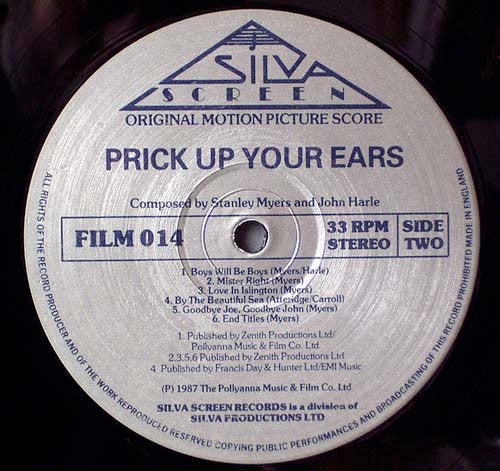 Stanley Myers : Prick Up Your Ears (Original Motion Picture Score) (LP)