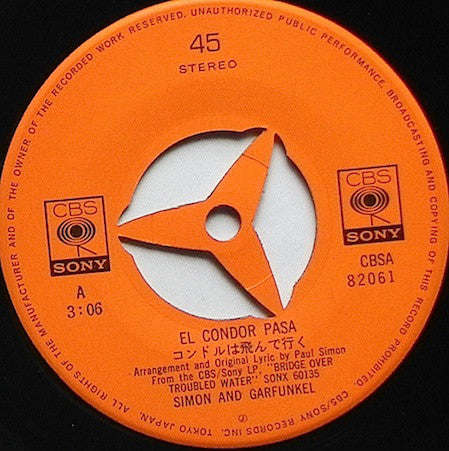 Simon & Garfunkel : El Condor Pasa (7", Single)