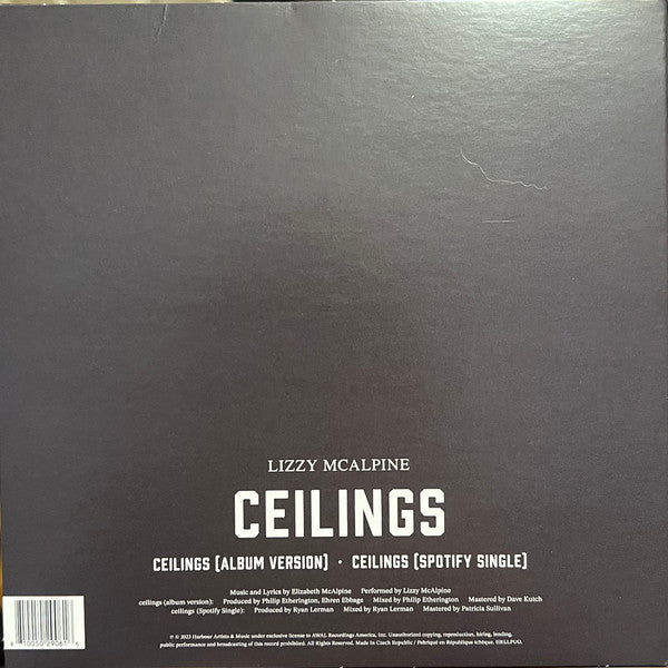 Lizzy McAlpine : Ceilings (7", Single, Ltd, Ora)