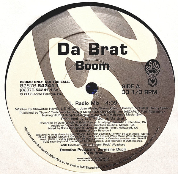 Da Brat : Boom (12", Promo)