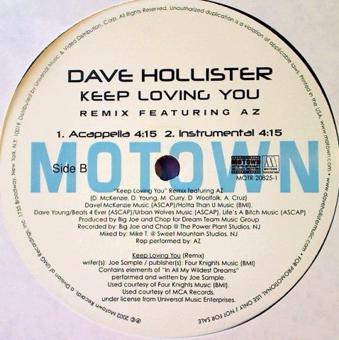 Dave Hollister feat. AZ : Keep Loving You (Remix) (12", Promo)