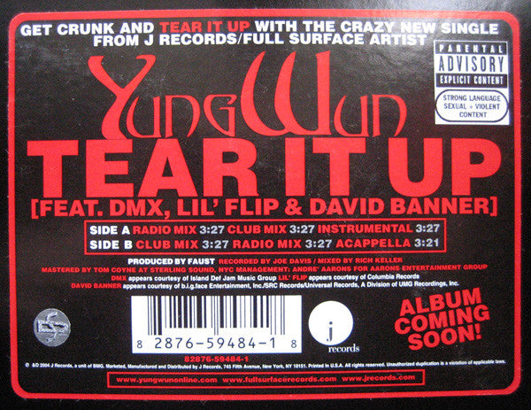 Yung Wun : Tear It Up (12")