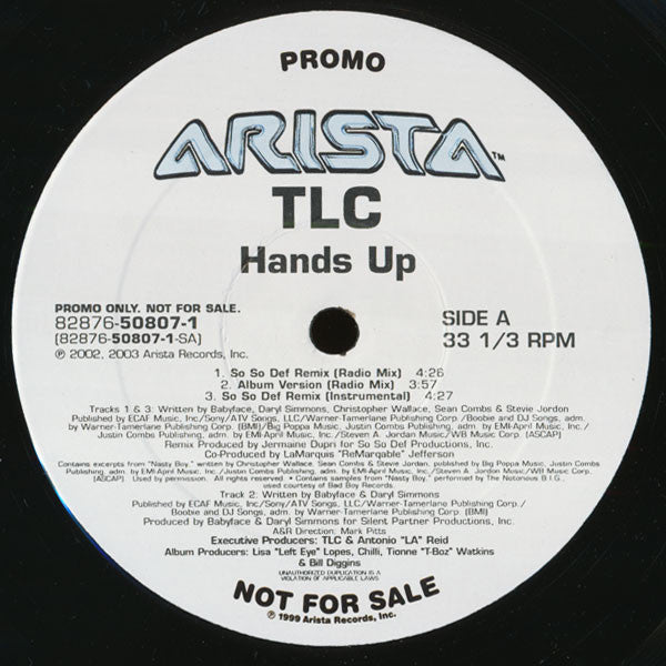 TLC : Hands Up (12", Promo)