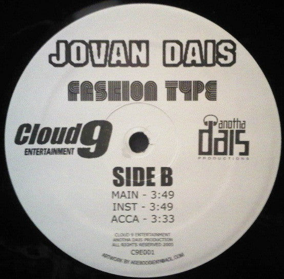 Jovan Dais Feat Loon : Need You / Fashion Type (12", Promo)