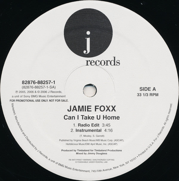 Jamie Foxx : Can I Take U Home (12", Promo)