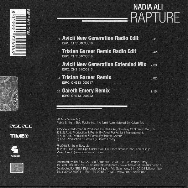 Nadia Ali : Rapture (CD, Maxi)