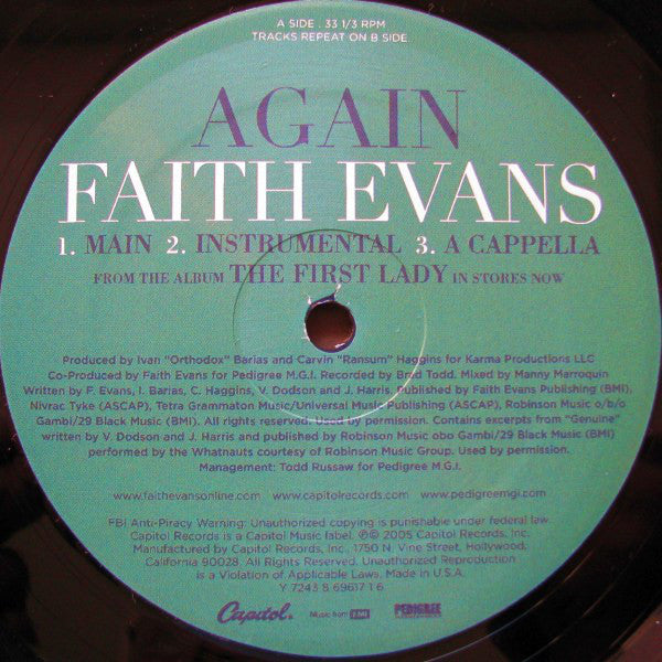 Faith Evans : Again (12")