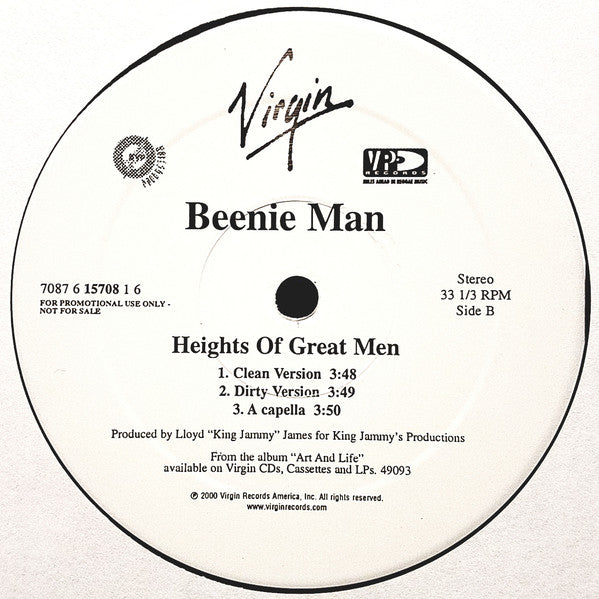 Beenie Man : Crazy Notion (12", Promo)