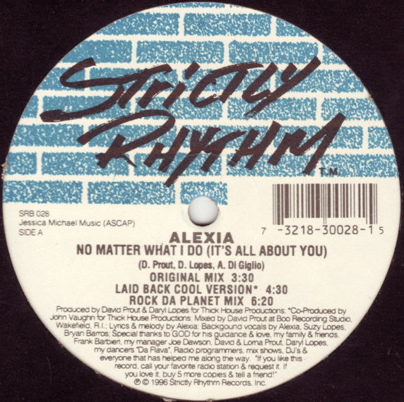 Alexia (5) : No Matter What I Do (It's All About You) (12")