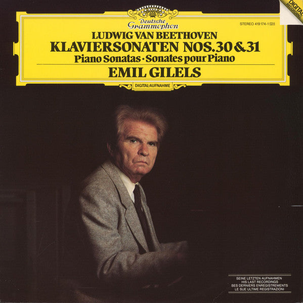 Ludwig van Beethoven / Emil Gilels : Klaviersonaten Nos. 30 & 31 (LP, Dig)