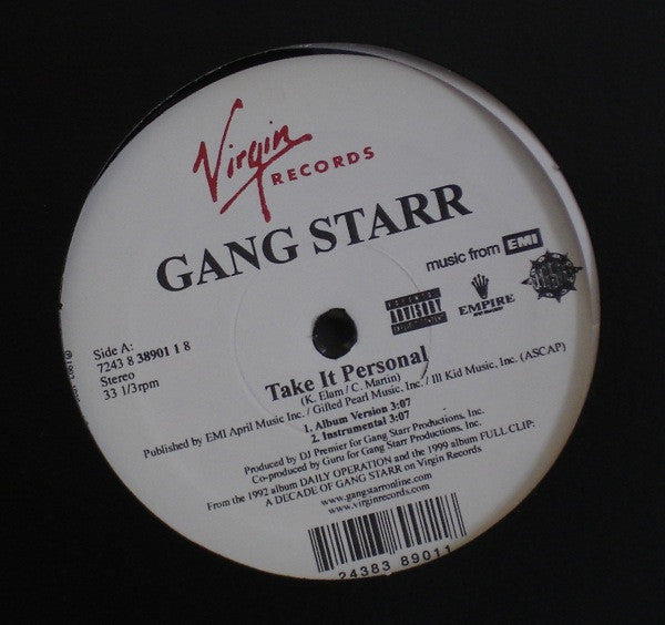 Gang Starr : Take It Personal / DWYCK (12", RE)