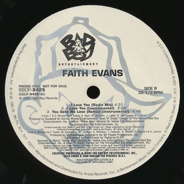 Faith Evans : You Gets No Love (Remix) / I Love You (12", Promo)