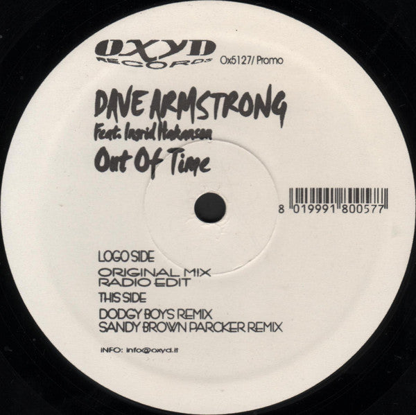 Dave Armstrong Feat. Ingrid Hakanson : Out Of Time (12", Promo)