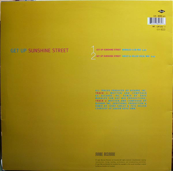 Bizarre Inc : Get Up Sunshine Street (12")