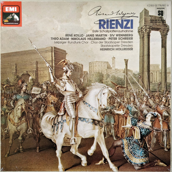 Richard Wagner, René Kollo · Janis Martin · Siv Wennberg, Theo Adam · Nikolaus Hillebrand · Peter Schreier · Leipziger Rundfunk Chor* · Chor Der Staatsoper Dresden, Staatskapelle Dresden, Heinrich Hollreiser : Rienzi (5xLP, Quad + Box)