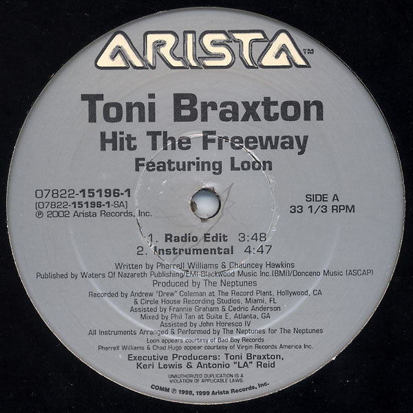 Toni Braxton Featuring Loon : Hit The Freeway (12", Single)