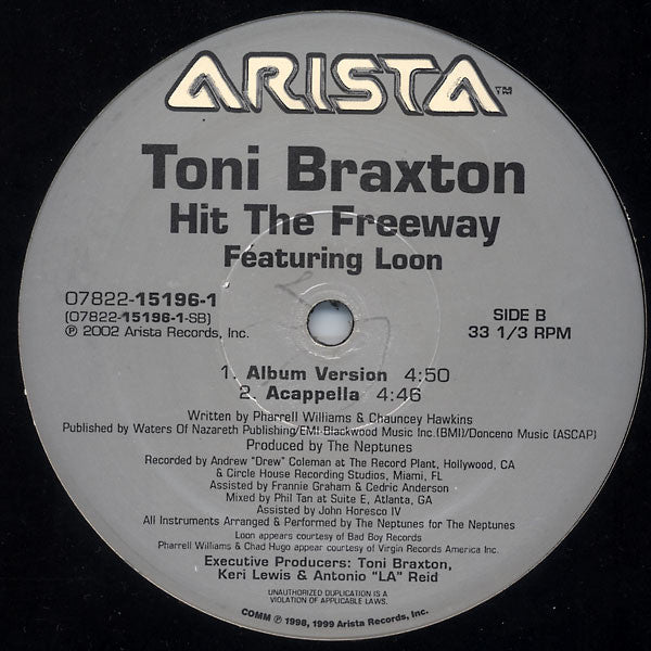 Toni Braxton Featuring Loon : Hit The Freeway (12", Single)