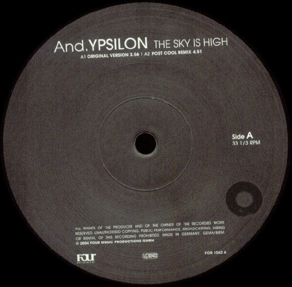 And.Ypsilon : The Sky Is High (12")