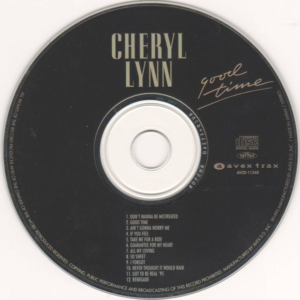 Cheryl Lynn : Good Time (CD, Album)