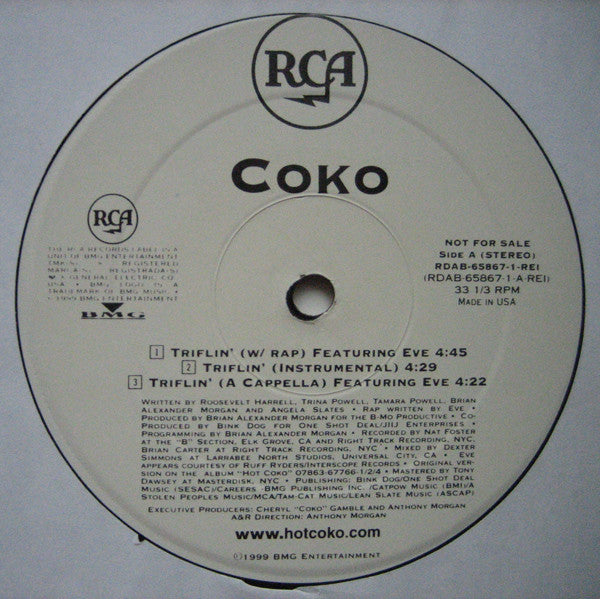 Coko : Triflin' / Sunshine (Hot Sun Remix) (12", Promo)