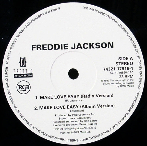 Freddie Jackson : Make Love Easy (12", Single)