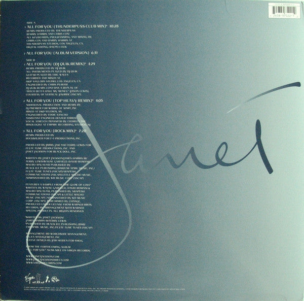 Janet Jackson : All For You (12", Single)