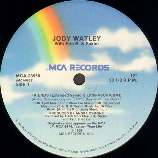 Jody Watley With Eric B. & Rakim : Friends (12", Single, Pin)