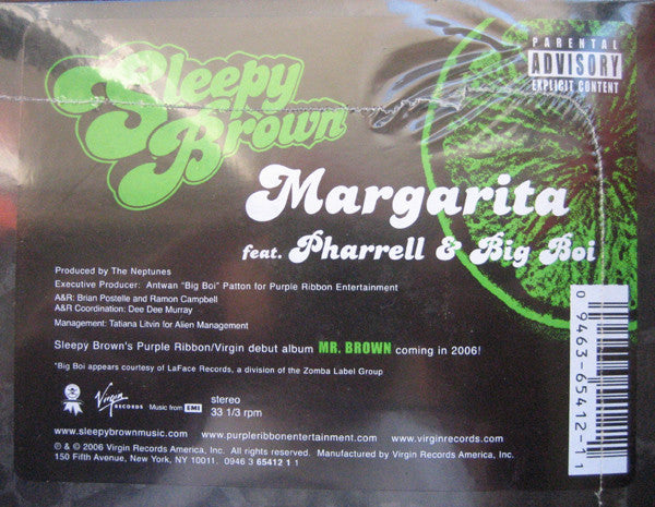 Sleepy Brown Feat. Pharrell Williams & Big Boi : Margarita (12")