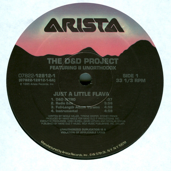 The D&D Project Featuring 2 Unorthodox / Juice (18) : Just A Little Flava / Nine Inches Hard (12")