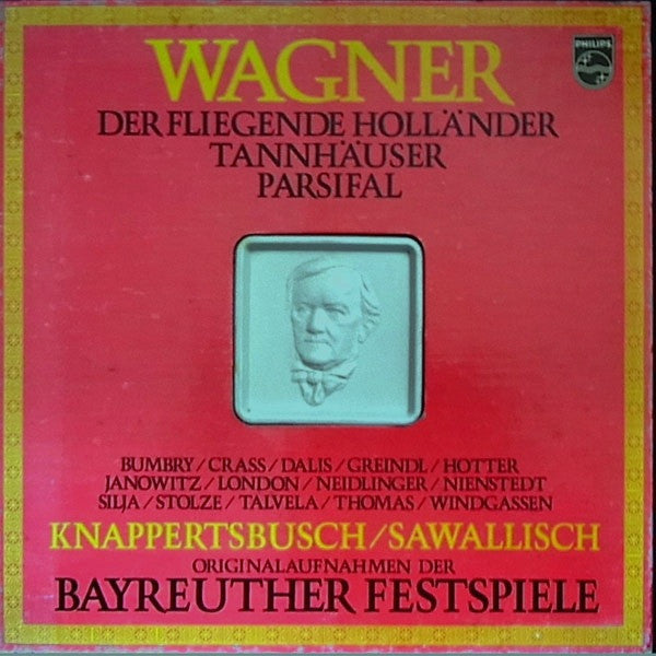 Richard Wagner - Grace Bumbry / Franz Crass / Irene Dalis / Josef Greindl / Hans Hotter / Gundula Janowitz / George London (2) / Gustav Neidlinger / Gerd Nienstedt / Anja Silja / Gerhard Stolze / Martti Talvela / Jess Thomas / Wolfgang Windgassen / Hans K : Der Fliegende Holländer - Tannhäuser - Parsifal (11xLP + Box, RE)