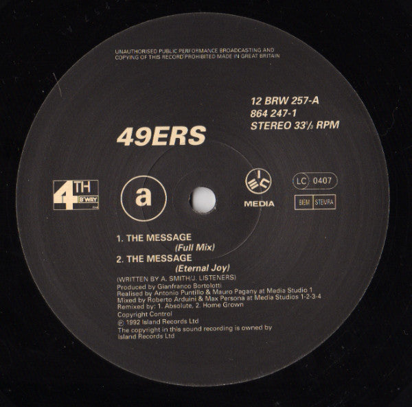 49ers : The Message (12")