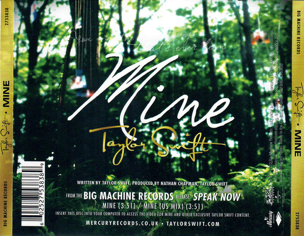 Taylor Swift : Mine (CD, Single)