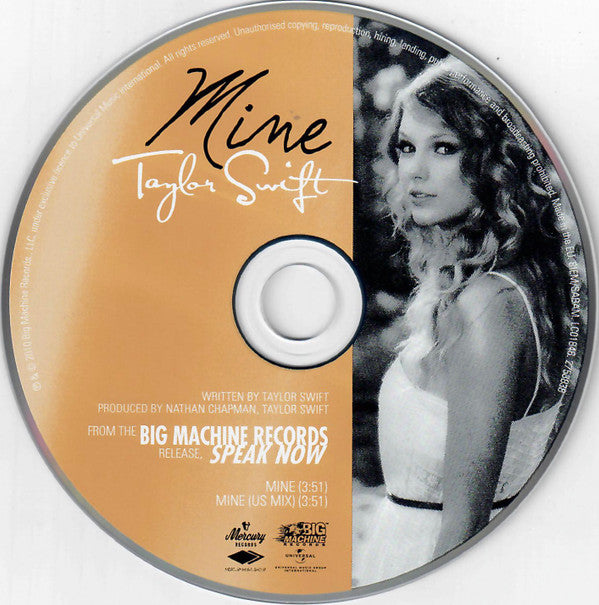 Taylor Swift : Mine (CD, Single)