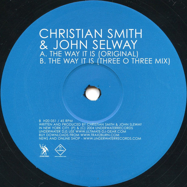 Christian Smith & John Selway : The Way It Is (12")