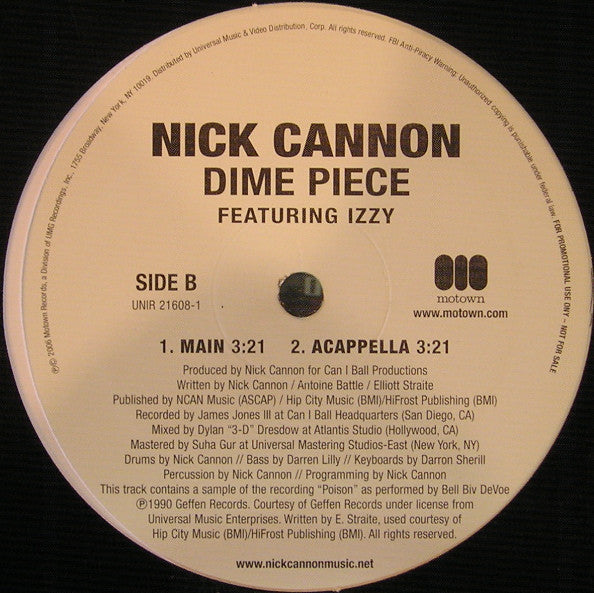 Nick Cannon : Dime Piece (12", Promo)