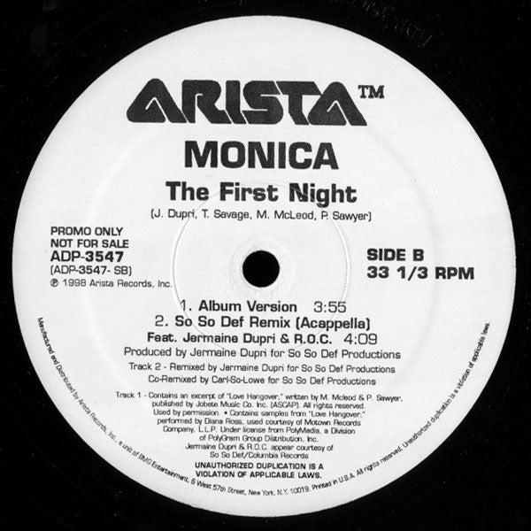 Monica : The First Night (12", Promo)