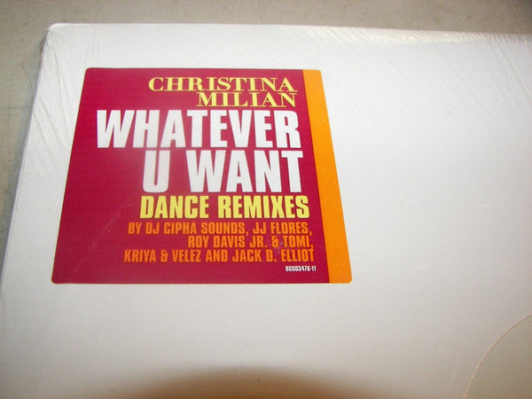 Christina Milian Featuring Joe Budden : Whatever U Want (Dance Remixes) (2x12", Promo)