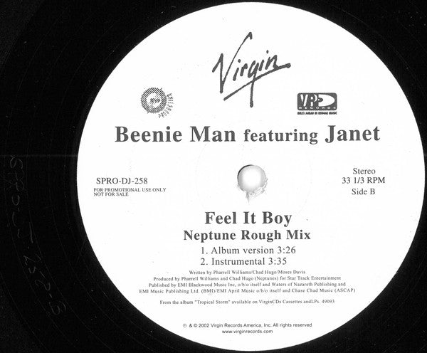 Beenie Man Featuring Joe : Feel It Girl (12")